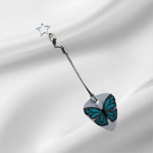 Light Blue Butterfly Silver Star Clasp Opener works with Pandora / Chamilia Charm Bracelets