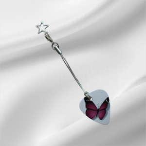 Pink Butterfly Silver Star Clasp Opener works with Pandora / Chamilia Charm Bracelets